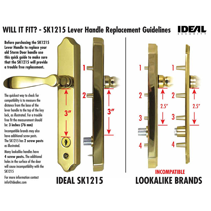 Ideal Security Deluxe Storm Door Handleset With Shutter Door