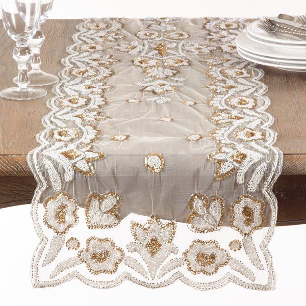 Morais Floral Design Hand Beaded Table Runner by Bloomsbury Market