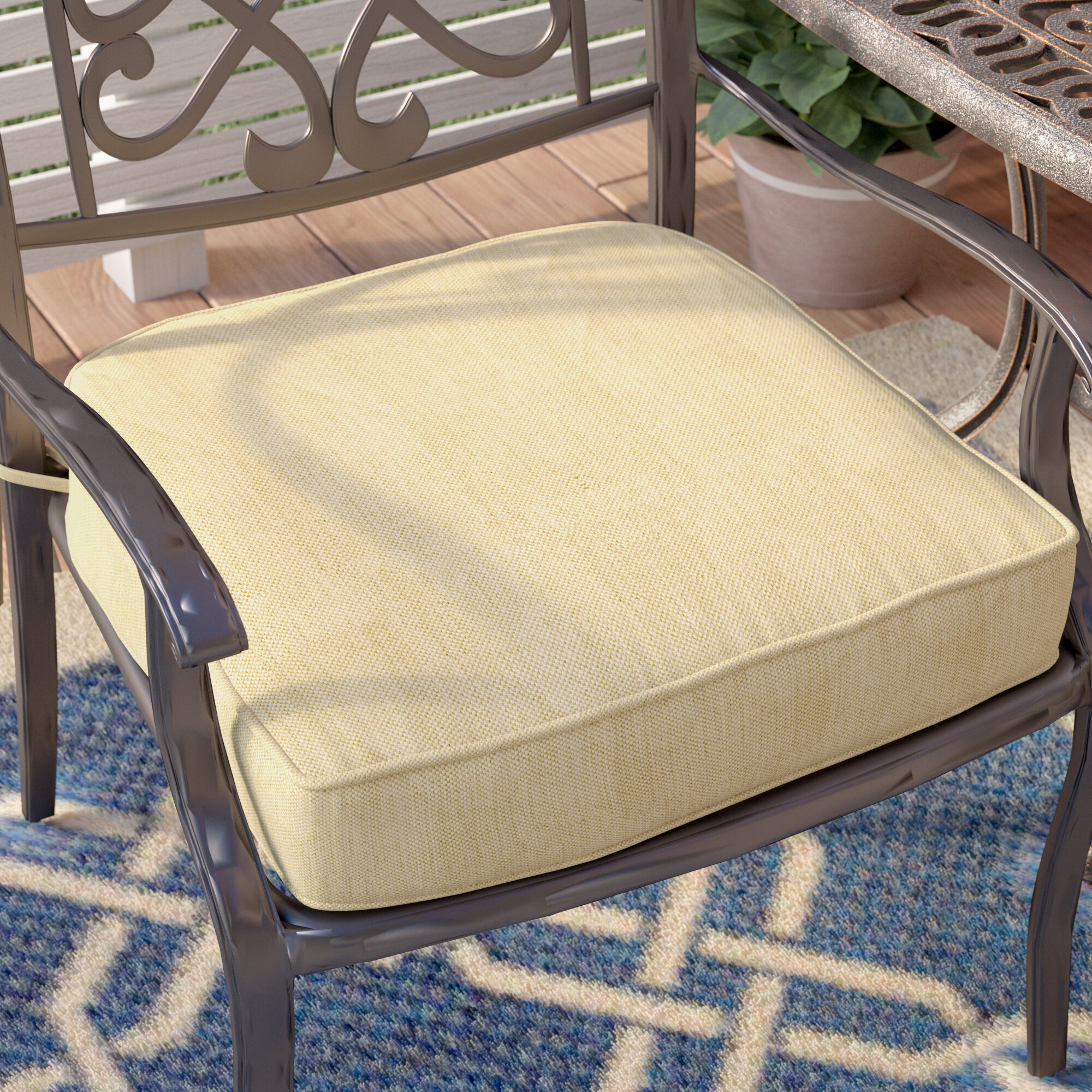 Solid Chair Pad Tan Back Or Seat Sunbrella Brand Chair Cushion 21 Wide X 17 In