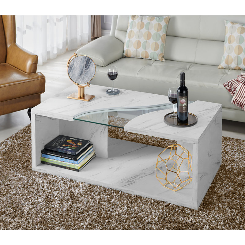 Wrought Studio Hahn Floor Shelf Coffee Table With Storage