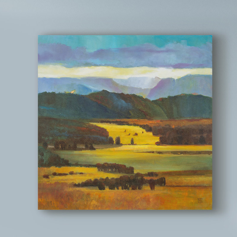 Charlton Home Mountain Light Acrylic Painting Print On Wrapped