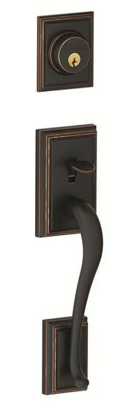 Addison Handleset with Double Cylinder Deadbolt and Siena Knob by Schlage