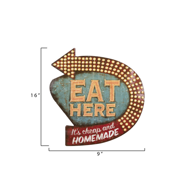 Winston Porter Casual Country Eat Here Retro Wall Decor Reviews