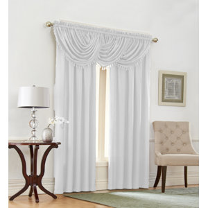 Shenandoah 5 Piece Solid Room Darkening Rod Pocket Curtain Panels Set