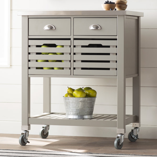 Chason Kitchen Cart With Stainless Top By Charlton Home No Copoun