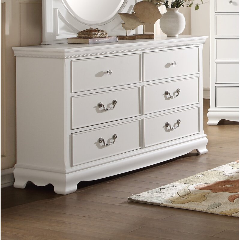 Harriet Bee Offerman 6 Drawer Double Dresser With Mirror Reviews
