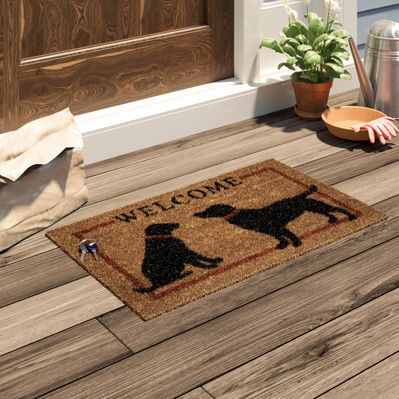 Red Barrel Studio Abbeville Two Dogs Welcome Non Slip Outdoor Door