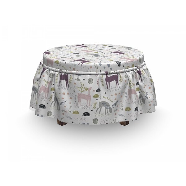 Woodland Deer Leaves Ottoman Slipcover (Set Of 2) By East Urban Home