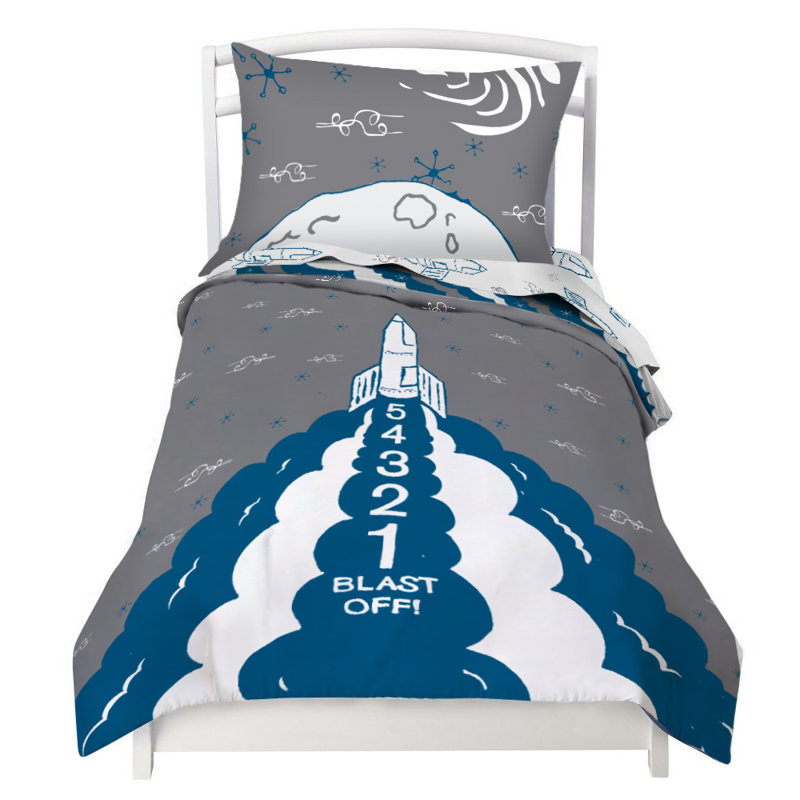 Where The Polka Dots Roam Rocket Ship Duvet Cover Set Reviews Rocket Ship Duvet Cover Set