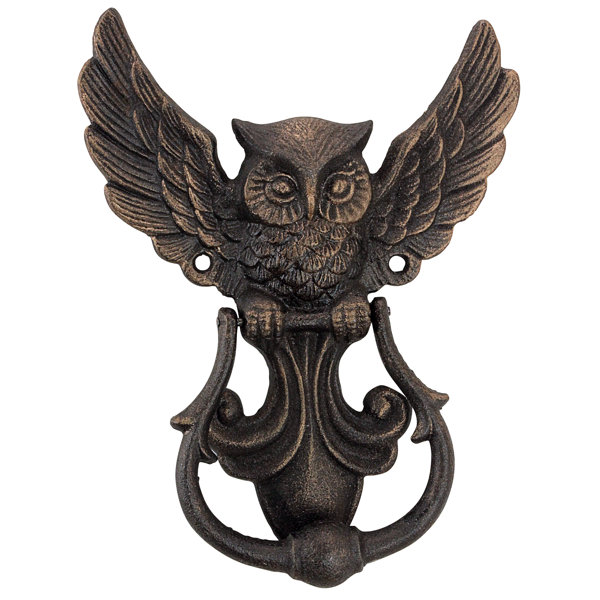 Heavy Chrome Plated Owl Door Knocker Antique Vintage Animal Door