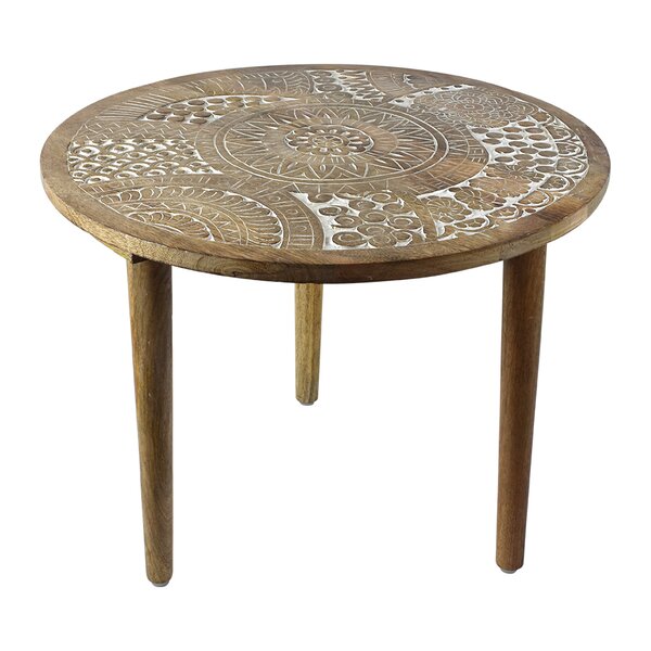 Rogin Round Wooden End Table By Bungalow Rose