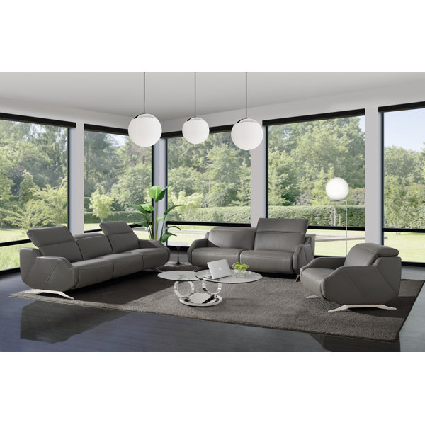 Berlinville 3 Piece Leather Reclining Living Room Set By Orren Ellis Sale