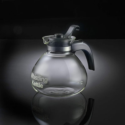 Glass Stove Top Whistling Tea Kettle - Best Bpa Free Kettle - Best Heat Resistant Glass Tea Kettle - 12 Cup Dominion