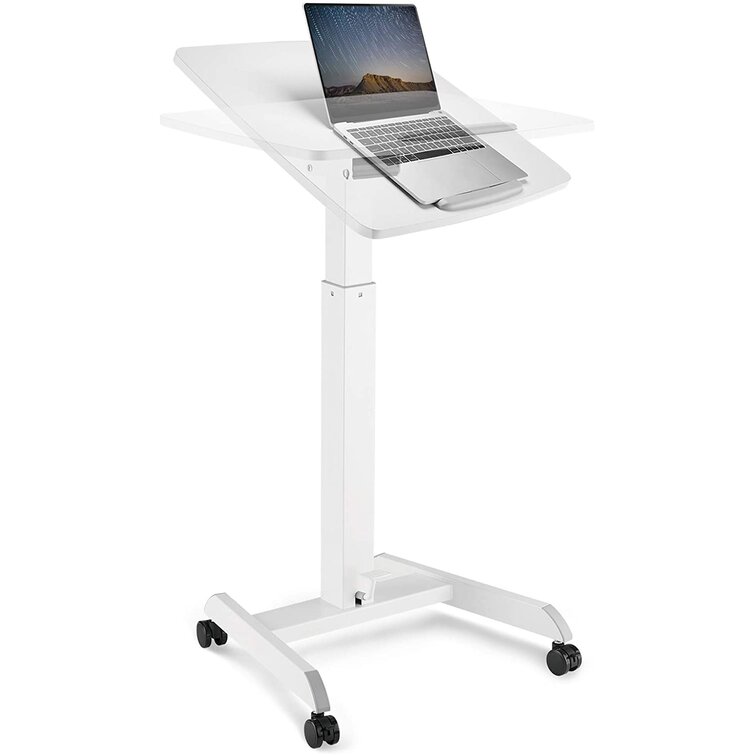 ZLI Height Adjustable And Tilt Laptop Stand Lectern, Workstation With ... Portable Workstation On Wheels