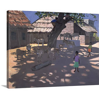 Canvas On Demand Donkeys Lamu Kenya By Andrew Macara Painting