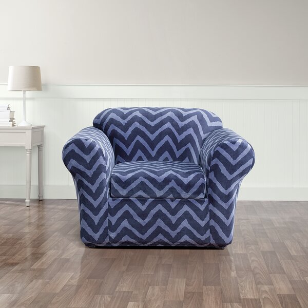 Stretch Chevron Box Cushion Armchair Slipcover By Sure Fit