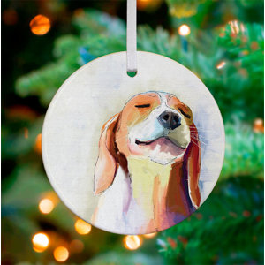Personalized Best Friend Beagle Grin Hanging Ornament