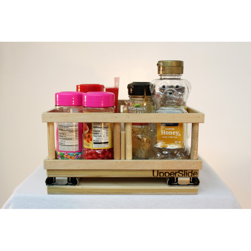 Rebrilliant Upper Cabinet Spice Rack Caddy Small Pull Out Drawer