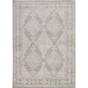 Hand-Knotted Beige Area Rug