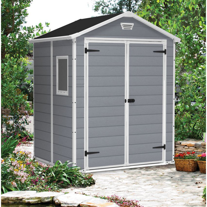 Keter Manor 6 Ft. W x 5 Ft. D Apex Plastic Tool Shed ...