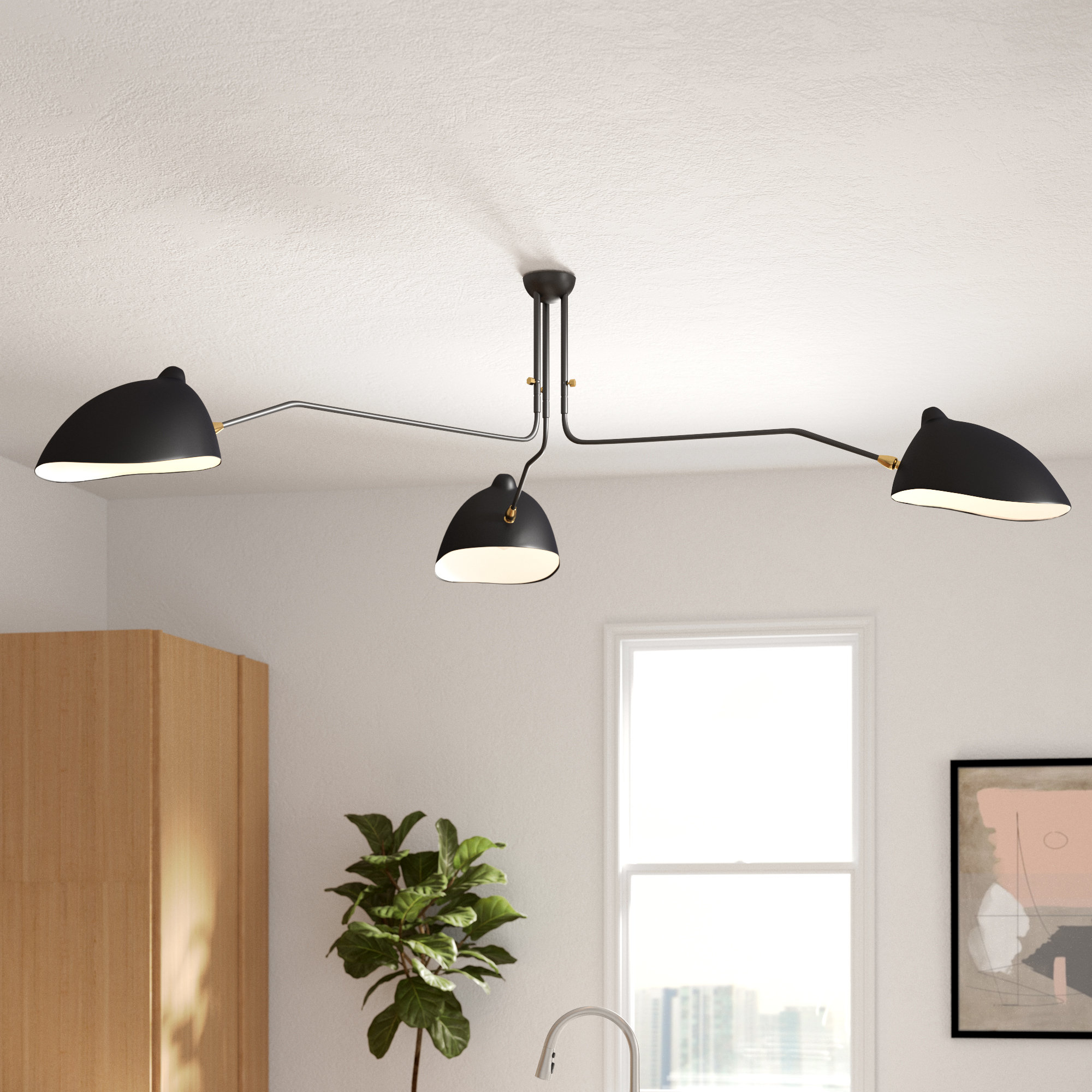 Corrigan Studio Cristobal 3 Light 96 45 Sputnik Modern Linear Corrigan Studio Cristobal 3 Light 96