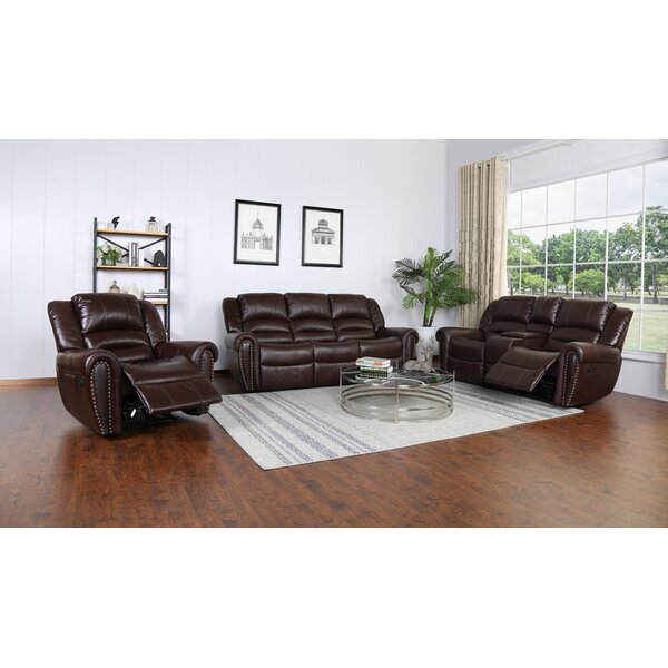 Shelbina 3 Piece Leather Reclining Configurable Living Room Set By Red Barrel Studio