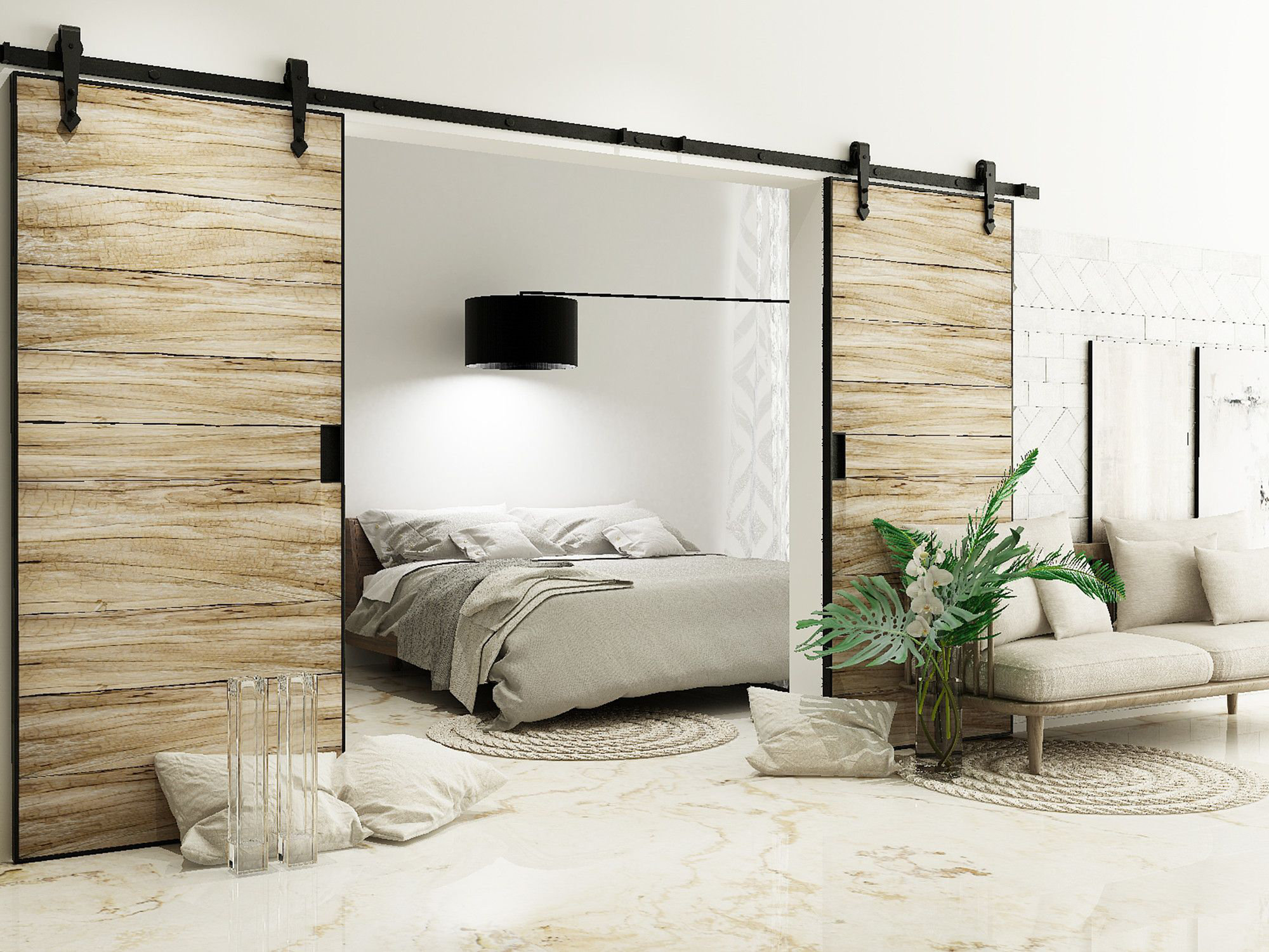 Homacer Arrow Standard Double Barn Door Hardware Kit Reviews