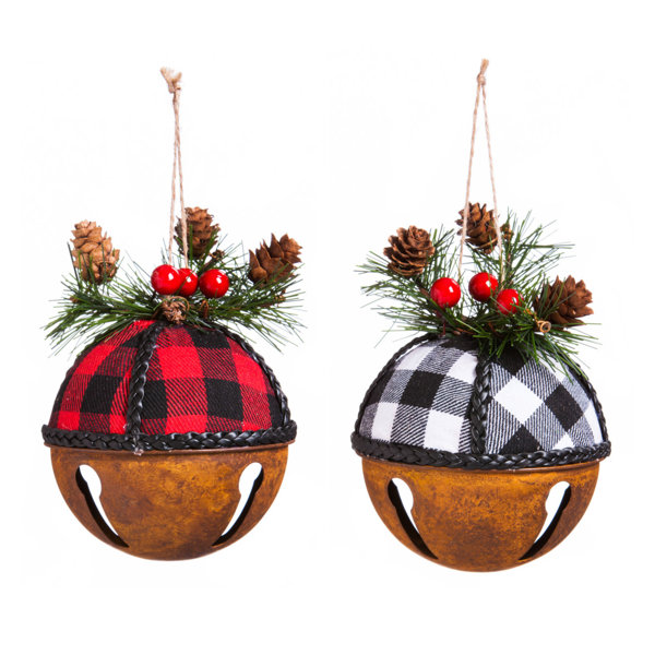 Metal Ribbon Festive Rustic Holiday Jingle Bell Christmas Tree