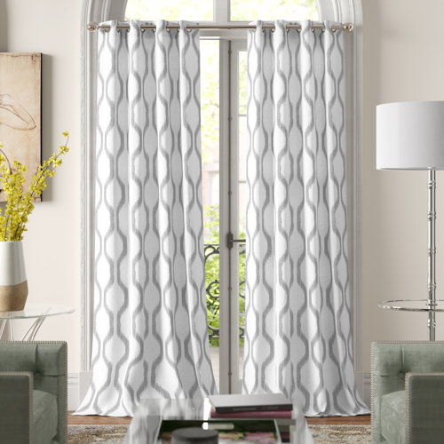 Valdovinos Geometric Room Darkening Grommet Single Curtain Panel