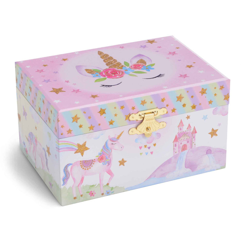 Harriet Bee Rainbow Glitter Unicorn Musical Jewelry Box Wayfair