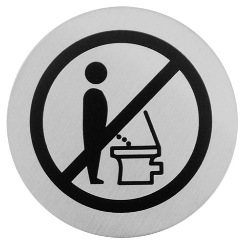 Sula Do Not Pee Sign in Brushed Belfry Bathroom