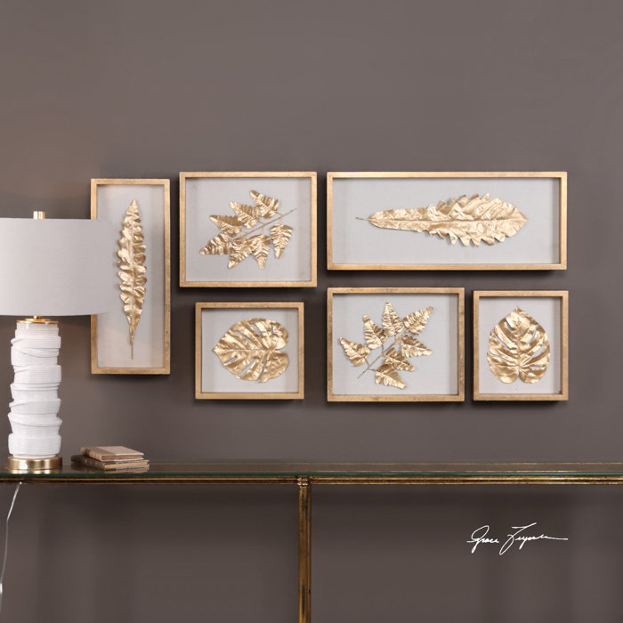 6 Piece Leaves Shadow Box Wall Décor Set 6 Piece Leaves Shadow Box Wall Décor Set