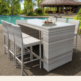 Modern White Outdoor Bar Sets Allmodern Fairmont 7 Piece Bar Set