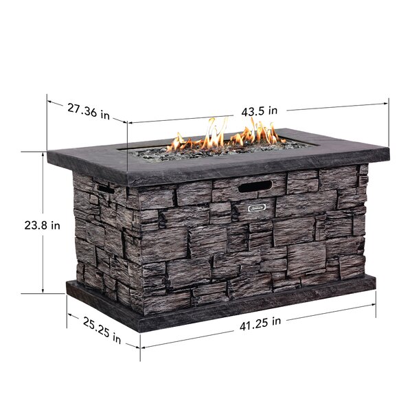 sunbeam faux stone propane fire pit table