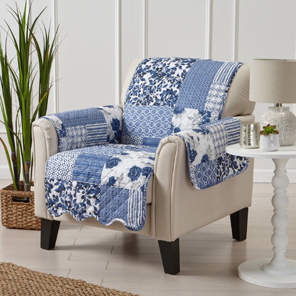 Patchwork Scalloped Printed Box Cushion Armchair Slipcover By Winston Porter