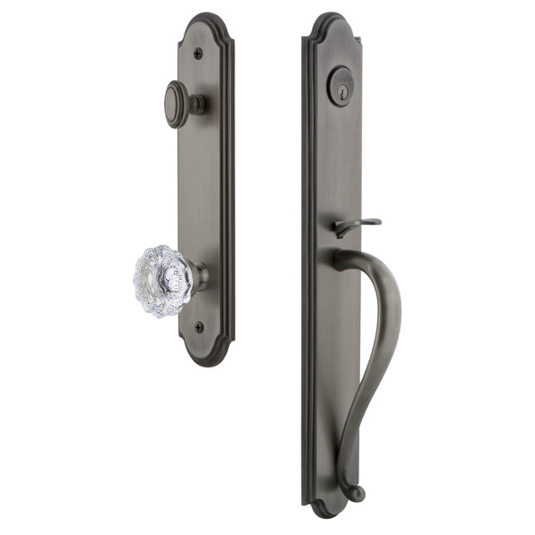 Arc S Grip Single Cylinder Handleset with Fontainebleau Interior Knob by Grandeur