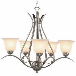 Contemporary 5-Light Shaded Chandelier