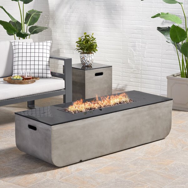 Luvana Outdoor With Tank Holder Concrete Propane Fire Pit By Ebern Designs