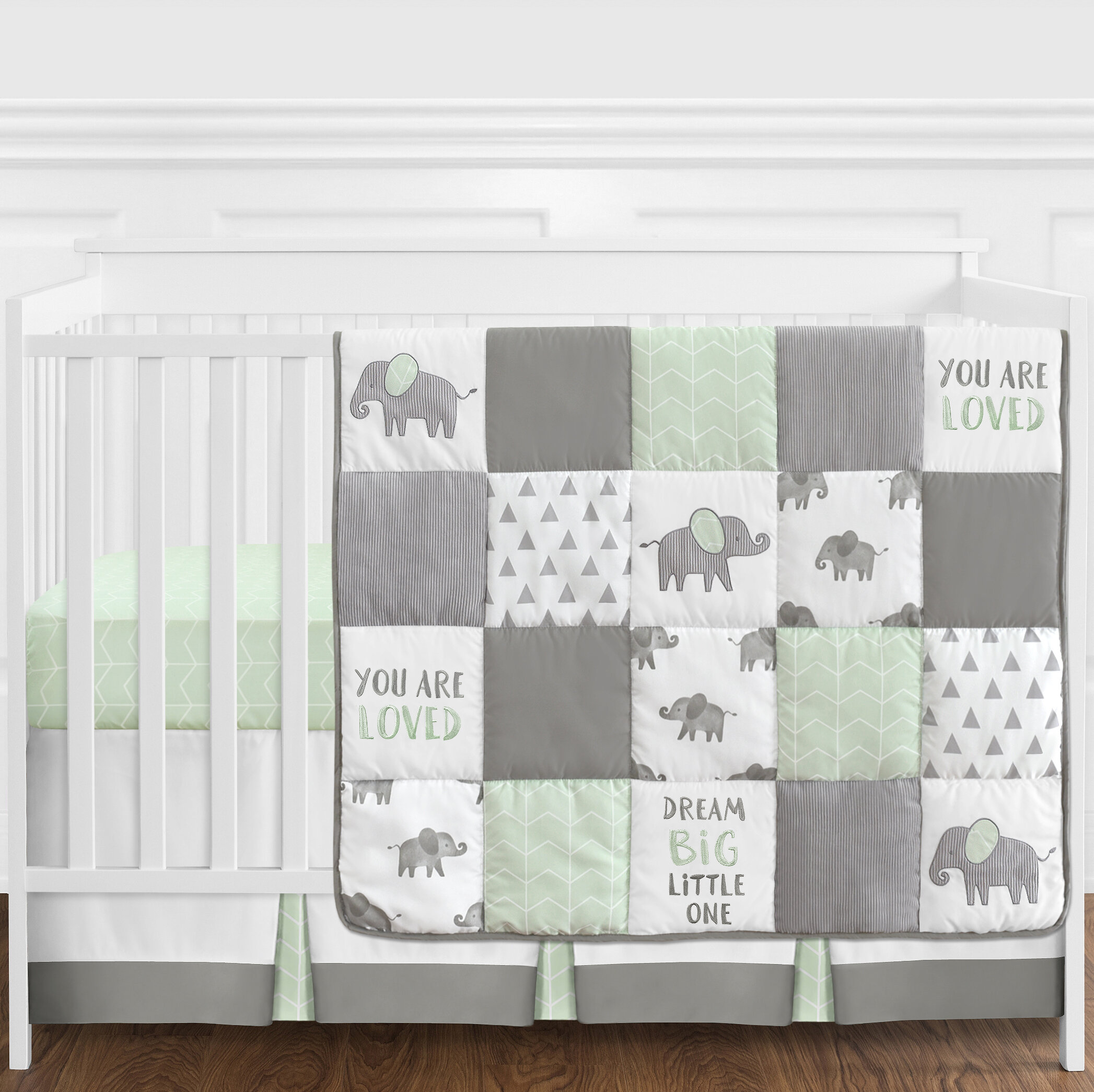 grey elephant cot bedding