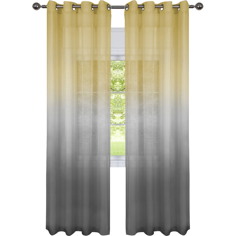 Zipcode Design Petersen Ombre Semi Sheer Grommet Single Curtain