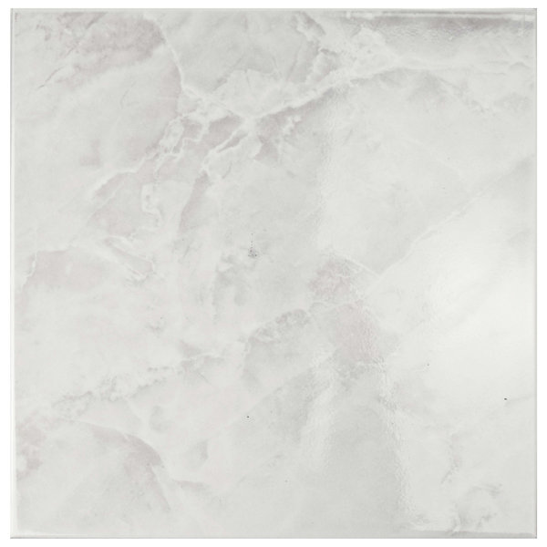 Alpha 11.75 x 11.75 Ceramic Field Tile in White/Gray by EliteTile