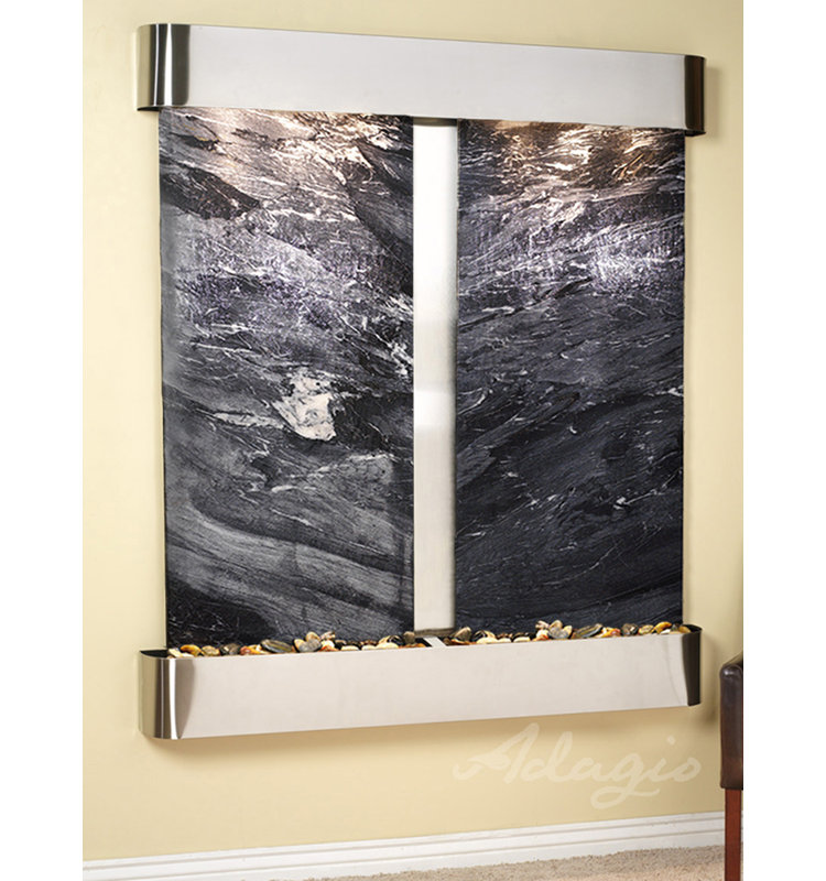 Cottonwood Falls Natural Stone/Metal Wall Fountain with Light