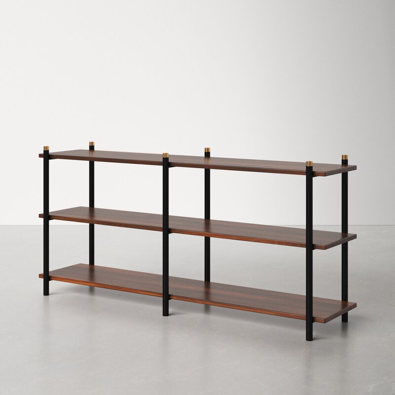 modern wood bookcase console table