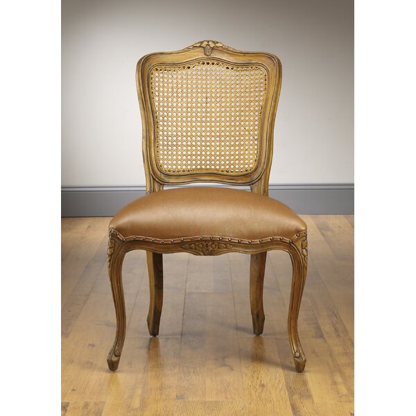 Caelan Side Chair, Cane Back, Faux Leather Seat By Rosalind Wheeler