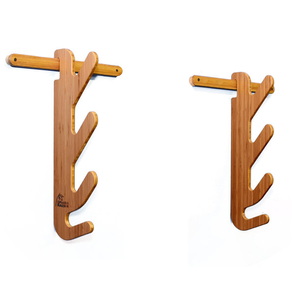 Grassracks Hallsteiner Trip 3 Tier Bamboo Ski Wall Mounted Rack