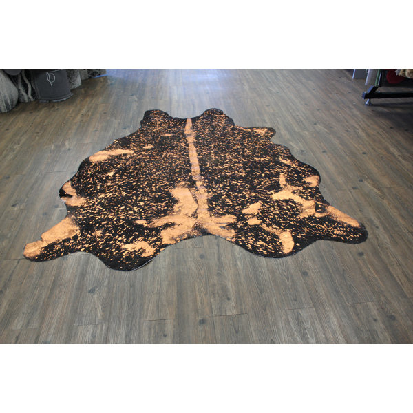 Winterbourne Down Handmade Cowhide Rust/Orange Area Rug by Bloomsbury Market