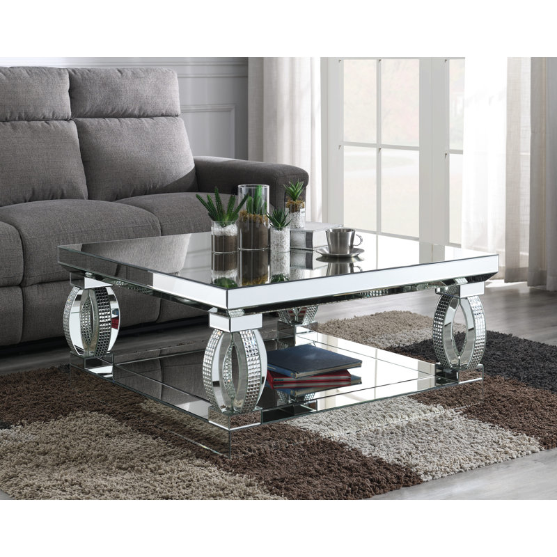 Everly Quinn Thibodeau Floor Shelf Coffee Table With Storage Wayfair
