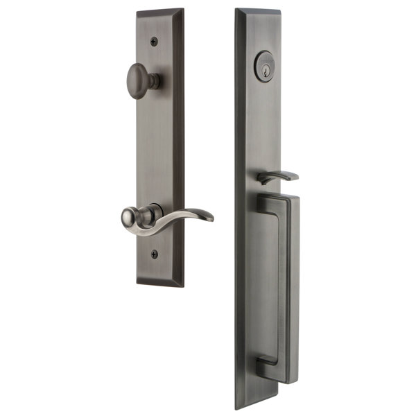 Fifth Avenue D Grip Single Cylinder Handleset with Bellagio Interior Lever by Grandeur