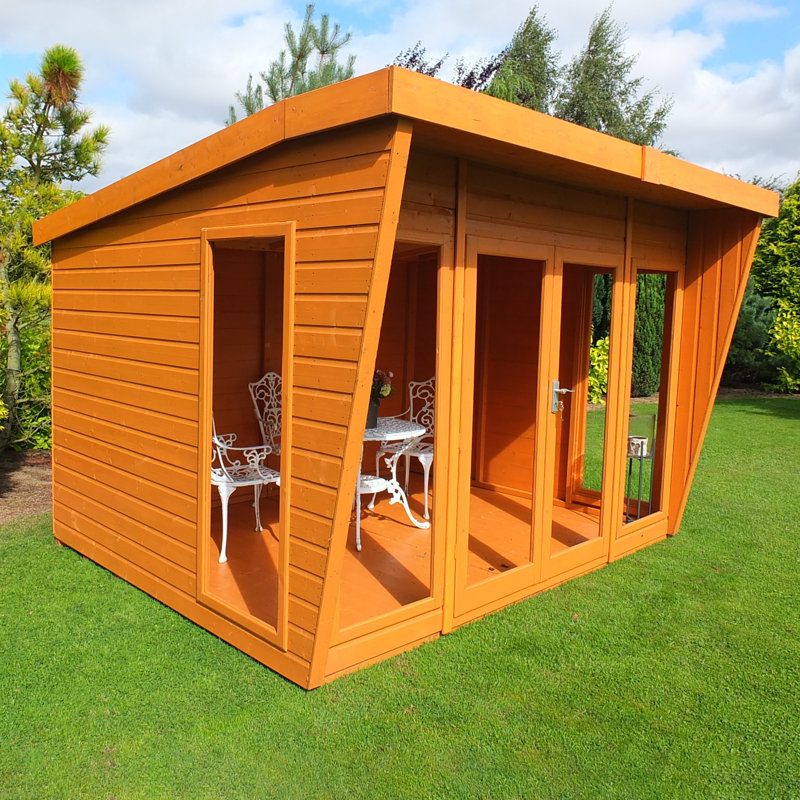 Sol 72 Outdoor Xzavier 10 X 8 Ft Shiplap Summer House Wayfair Co Uk