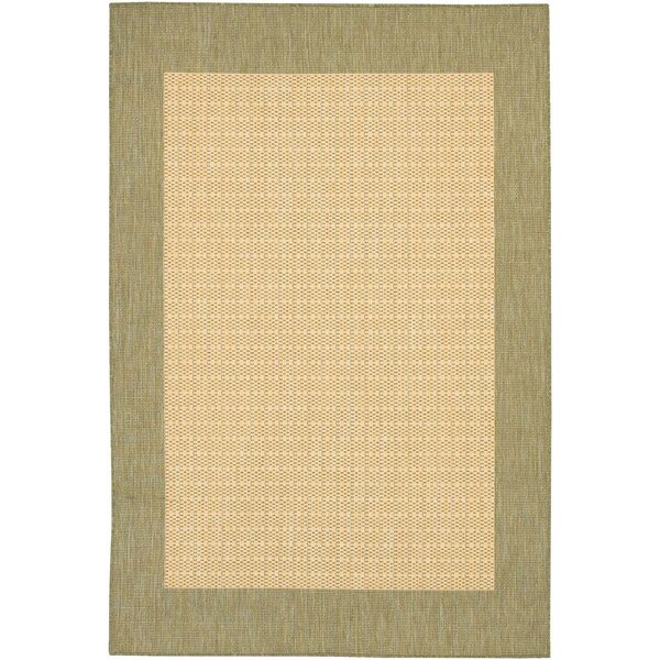 Celia Checkered Field Natural Indoor/Outdoor Area Rug by Beachcrest Home